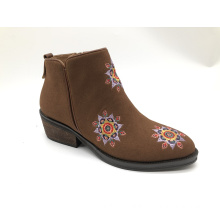 Women and Ladies Flowers Embroidery Ankle Boots